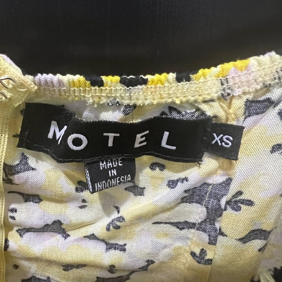 Motel Rocks Yellow and black Floral Spaghetti Strap Dress - Picture 10 of 10